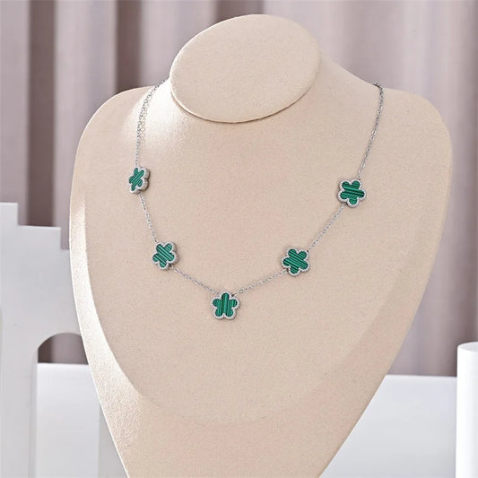 COLLAR DE TRÉBOLES VERDES ESTILO VAN CLEEF