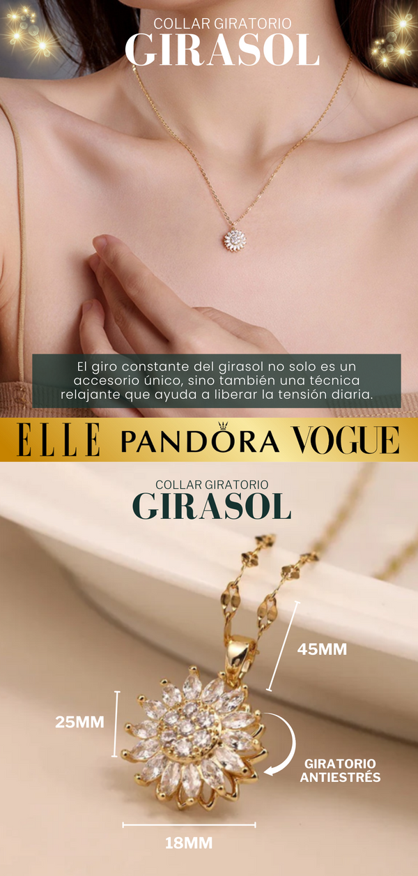 Collar Giratorio Girasol Brillante